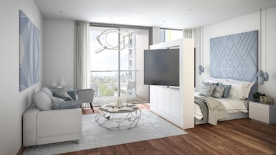 The studios average 370 square feet in size with prices from £350,000 (Dh2 million). Courtesy Galliard