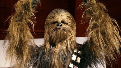 A yak hair and mohair costume of the Wookiee Chewbacca. AP