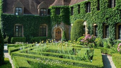 The exterior consists of ivy-clad granite and Holland brick. Courtesy Sotheby's International Realty