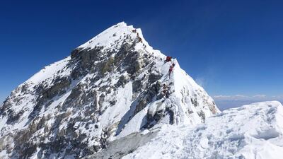 Pushing for the summit of Everest. Courtesy UAE Armed Forces