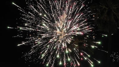 Fireworks light up the sky as the Iraqi capital Baghdad's al-Wassiq square reopens under the auspices of the private sector and supervised by musician Naseer Shamma. AFP