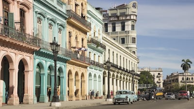 The vintage cars and bold facades of Old Havana. Getty Images