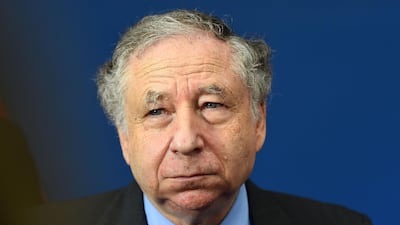 FIA president Jean Todt talks with journalists during the opening ceremony for the 2020 Vietnam Formula One Grand Prix in Hanoi. AFP