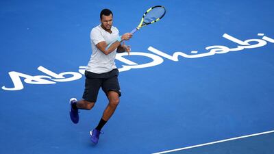Jo-Wilfried Tsonga returns to David Ferrer. Ali Haider / EPA