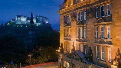 Edinburgh Castle, as seen from The Caledonian. The 120-year-old hotel recently underwent a massive refurbishment. Courtesy of Waldorf Astoria Hotels & Resorts