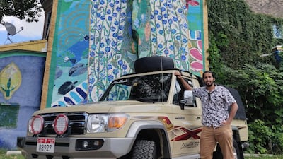 Ali Alghfeli poses with his 2014 UAE-registered Land Cruiser, called 'Shaheen', in Philadelphia, Pennsylvania. Photos courtesy Ali Alghfeli
