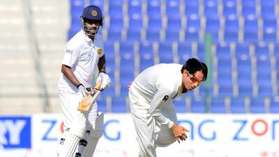 Saeed Ajmal took two wickets for 147 runs in the first Test in Abu Dhabi. Ishara S Kodikara / AFP