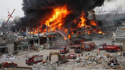 A huge fire broke out at the Port of Beirut, triggering panic among residents traumatised by last month's massive explosion that killed nearly 200 people and injured thousands more. AP Photo