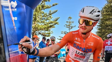 Jay Vine has now won the Tour Down Under on two occasions. AFP