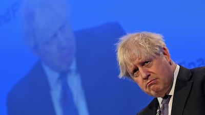 Britain's former prime minister Boris Johnson addresses delegates at the Global Soft Power Summit in London earlier this month. AFP
