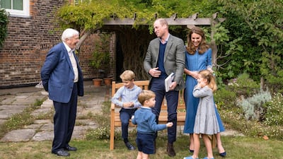 David Attenborough joined Prince William and family for a private outdoor screening of his upcoming film 'David Attenborough: A Life on our Planet'. AP