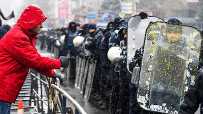 Protests against the changing the constitution and the country's name to the Republic of North Macedonia took place in Skopje. EPA