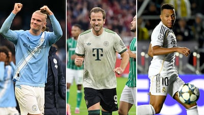 Erling Haaland, Harry Kane and Kylian Mbappe have each won the European Golden Boot award in recent seasons. Photos: AFP