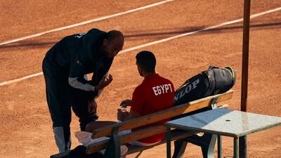 Playing captain Mohamed Safwat talks to Michael Bassem Sobhy during the tie against Ecuador. Omar Zain