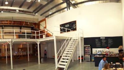 Panoramic image of the new community space A4, which will officially open in Alserkal Avenue next week. Courtesy: A4