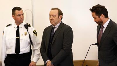 Actor Kevin Spacey remained silent during his appearance at Nantucket District Court. Reuters
