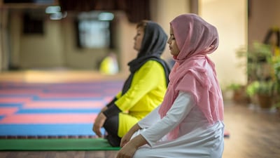 Momtaz started teaching yoga about two years ago, at a women’s fitness club in Kabul. However the popularity for the art encouraged her to start her own specialised yoga centre in the war-torn capital of Afghanistan. Ivan Flores for The National