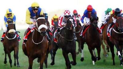 Shea Shea, second from the left, will try to become the first South African-trained winner at Royal Ascot as he goes for glory on Tuesday in the King's Stand Stakes. Satish Kumar / The National