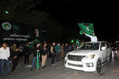 Supporters of the Patriotic Union of Kurdistan gather in Sulaymaniyah. Reuters