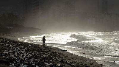 View of waste at Santa Lucia beach in Acapulco, Guerrero state, Mexico on the eve of World Oceans Day. AFP