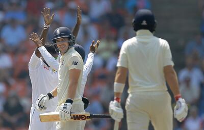 England's Rory Burns, left, was dismissed after scoring a superb half-century. AP Photo
