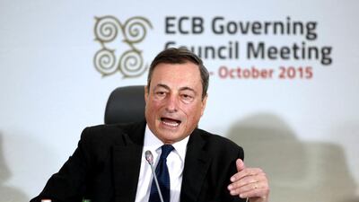 Mario Draghi, the European Central Bank’s president has asserted that economic risks were ‘clearly visible’. Darrin Zammit Lupi / Reuters