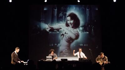 Randa Mirza and Wael Koudaih of Love and Revenge (above, flanked by a keyboardist and oud player). Photo by Celia Bonnin