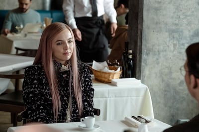 Jodie Comer as Villanelle in a scene from BBC America’s ‘Killing Eve’ AP