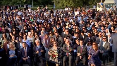 Thirty-two Afghan students from the American University in Afghanistan were among the graduates. Photo: Screengrab