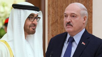 Sheikh Mohamed bin Zayed, Crown Prince of Abu Dhabi and Deputy Supreme Commander of the Armed Forces, spoke with Belarus's President Alexander Lukashenko on Wednesday. Crown Prince Court - Abu Dhabi / Reuters