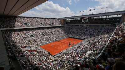 View of Court Philippe-Chatrier during the semi-final match between Poland's Iga Swiatek and Coco Gauff of the US. AP