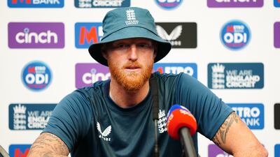 England's Ben Stokes during a press conference at Sophia Gardens, Cardiff on Thursday. PA