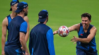 New Zealand fast-bowler Trent Boult, right, poses the biggest threat to India in the World Cup semi-final in Mumbai on Wednesday. AFP