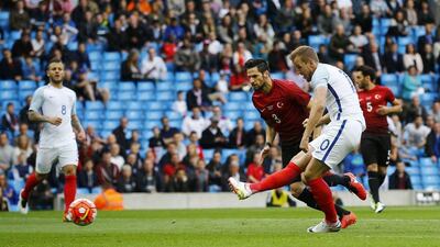 Harry Kane scores the first goal for England. Reuters / Darren Staples