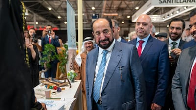 Sheikh Dr Sultan bin Mohammed Al Qasimi, Ruler of Sharjah, paid visit the Liber International Book Fair in Madrid, Spain. Courtesy Sharjah Media Office.