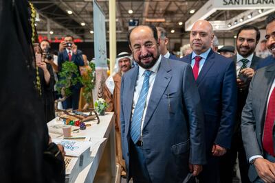 Sheikh Dr Sultan bin Mohammed Al Qasimi, Ruler of Sharjah, paid visit the Liber International Book Fair in Madrid, Spain. Courtesy Sharjah Media Office.