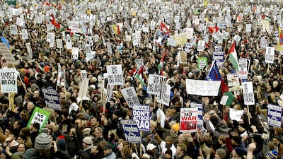 Thousands of people gather in Hyde Park