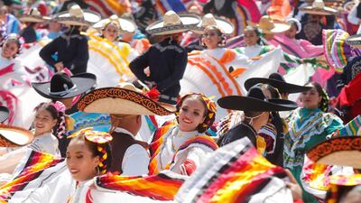 Dancers and mariachis from different parts of the world participate in the XXVI International Meeting of Mariachi and Charreria, in the streets of Guadalajara, Mexico. EPA