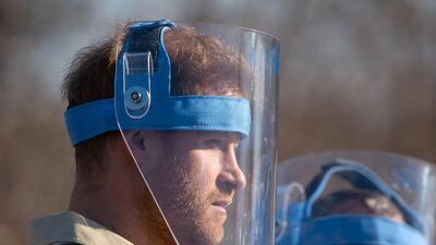 Prince Harry, Duke of Sussex, visits a working de-mining field with the Halo Trust in Angola on September 27, 2019. Reuters
