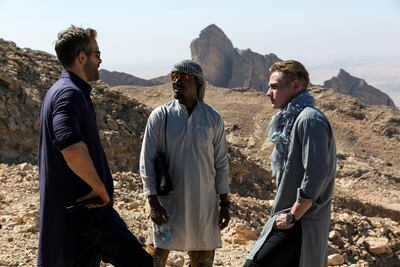 Ryan Reynolds, Ben Hardy and Corey Hawkins filming '6 Underground' in Abu Dhabi.