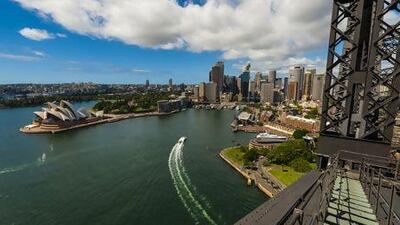 The Sydney Opera House and Circular Quay, as seen from the Sydney Harbour Bridge. Photos by Blaine Harrington III / Corbis