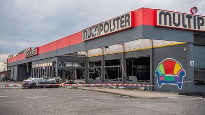 A store is badly damaged. AP Photo