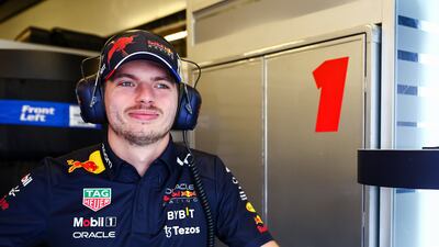 Max Verstappen of the Netherlands and Oracle Red Bull Racing looks on in the garage during practice. Getty Images