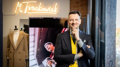 Tailor Michael Frackowiak counts Brazil striker Roberto Firmino among his clients. All photos: Darren Robinson for The National