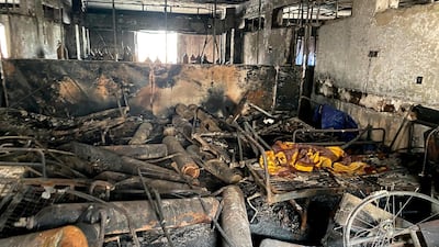 The intensive care unit at Baghdad's Ibn Al Khatib Hospital after a fire on April 24. AP