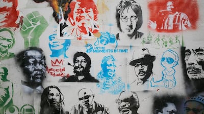 Graffiti on a wall of a building in the Maboneng district of downtown Johannesburg, South Africa. Kim Ludbrook / EPA