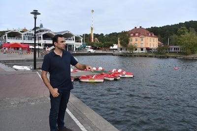 Afram Yacoub, an Assyrian activits looks out over the water in Sodertalje. Photo by Gareth Browne