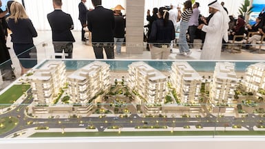 A model of Aldar Properties' Fahid Island development in Abu Dhabi. The company continues to expand its portfolio as housing demand grows. Antonie Robertson / The National