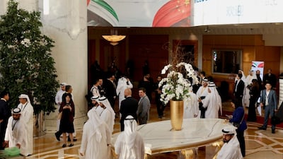 Delegates at the UAE-China Business Forum in Dubai on Thursday. Pawan Singh / The National
