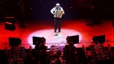 A Russian artist performing at Music Hall in Dubai. Satish Kumar / The National